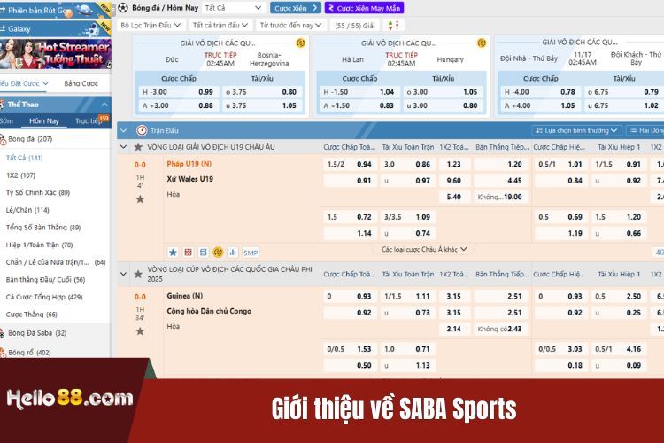 Giới thiệu về SABA Sports